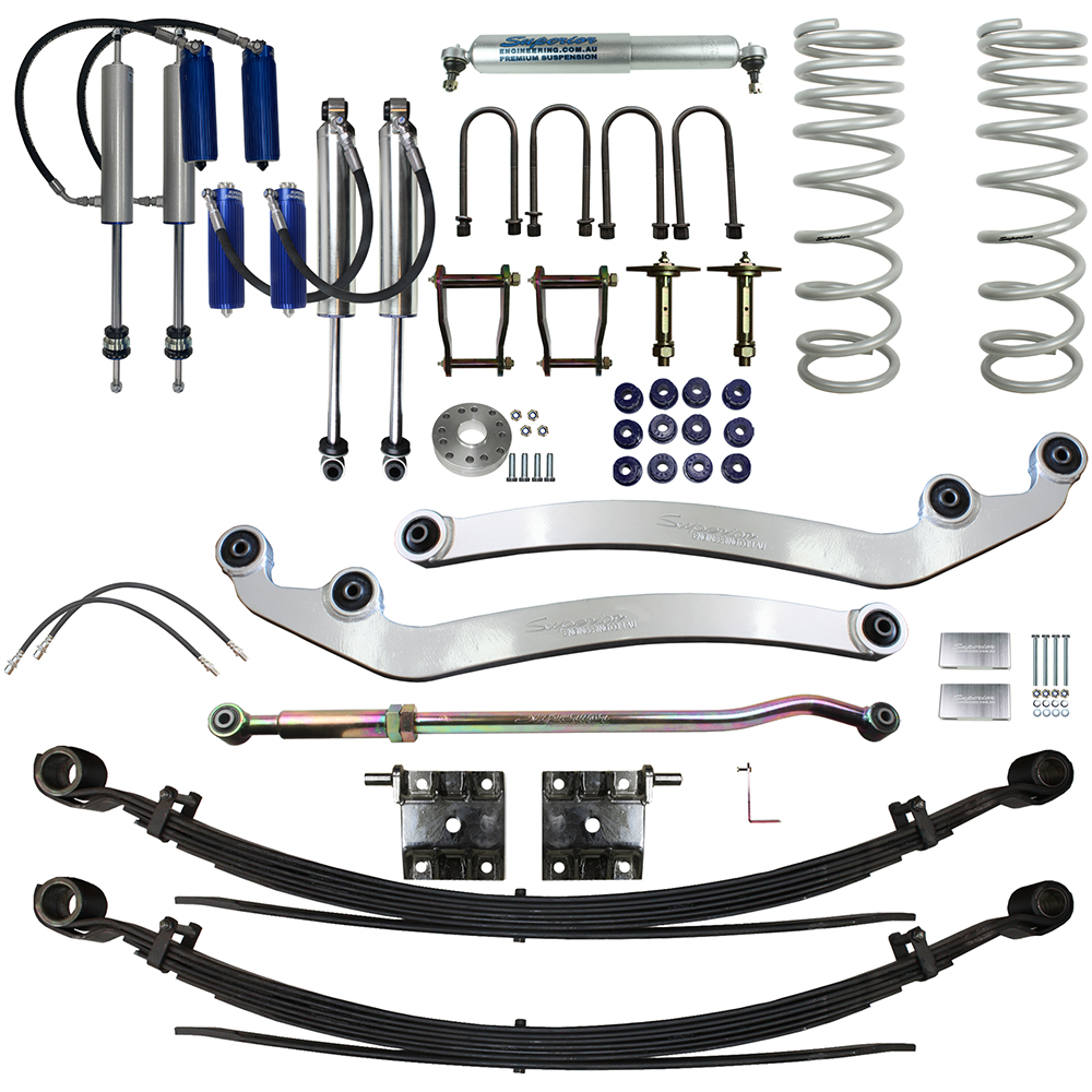Superior Engineering 4 Inch (100mm) Lift Kit Suitable For Toyota LandCruiser 79 Series Dual Cab 8/2016 on 4.5lt V8 - SUP-79G2-DC-8-KIT-4INCH